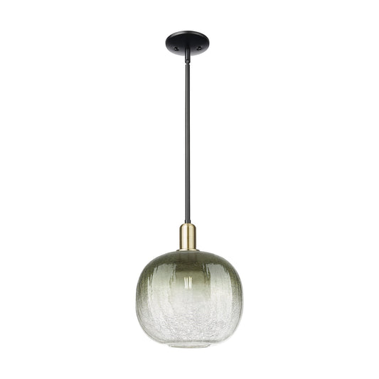 Innovations Brookhaven Sphere 10in 1-Light Mini Pendant | Industrial Black Antique Brass and Slate Glass | Kitchen Island & | Model 716-1S-BAB-G481-10SL