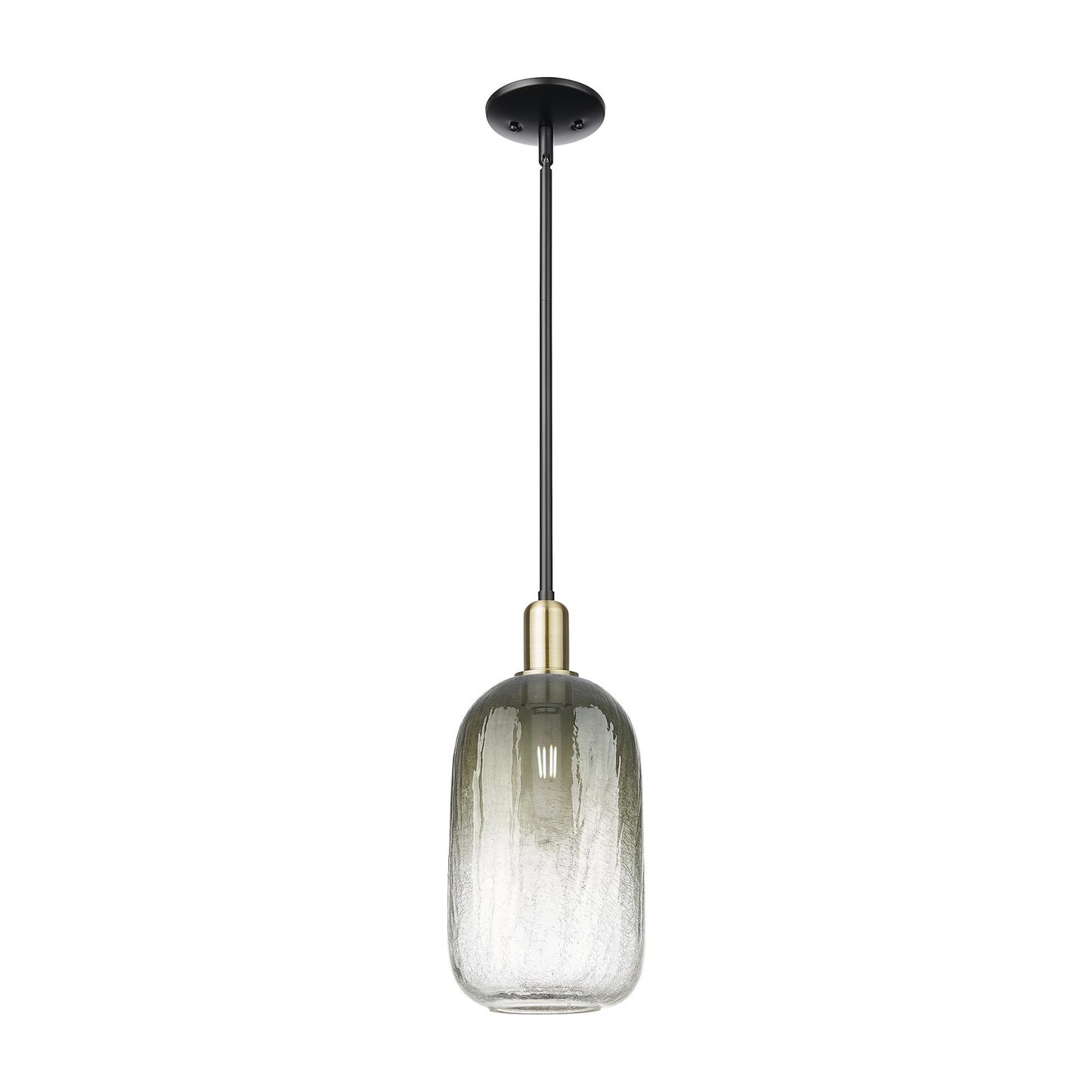 Innovations Brookhaven Cloche 7in 1-Light Mini Pendant | Industrial Black Antique Brass and Slate Glass | Kitchen Island | 7 x | Model 716-1S-BAB-G482-7SL