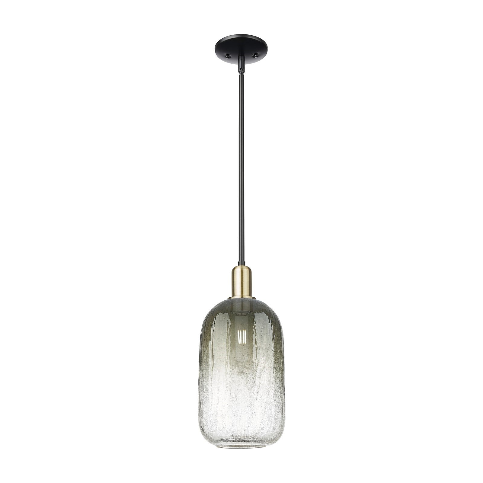 Innovations Brookhaven Cloche 7in 1-Light Mini Pendant | Industrial Black Antique Brass and Slate Glass | Kitchen Island | 7 x | Model 716-1S-BAB-G482-7SL