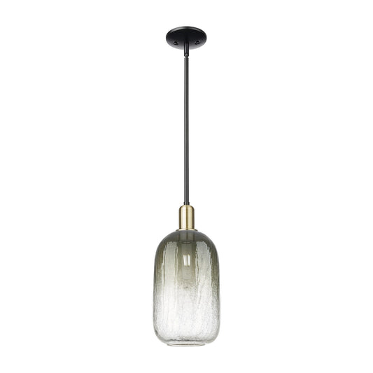 Innovations Brookhaven Cloche 7in 1-Light Mini Pendant | Industrial Black Antique Brass and Slate Glass | Kitchen Island | 7 x | Model 716-1S-BAB-G482-7SL