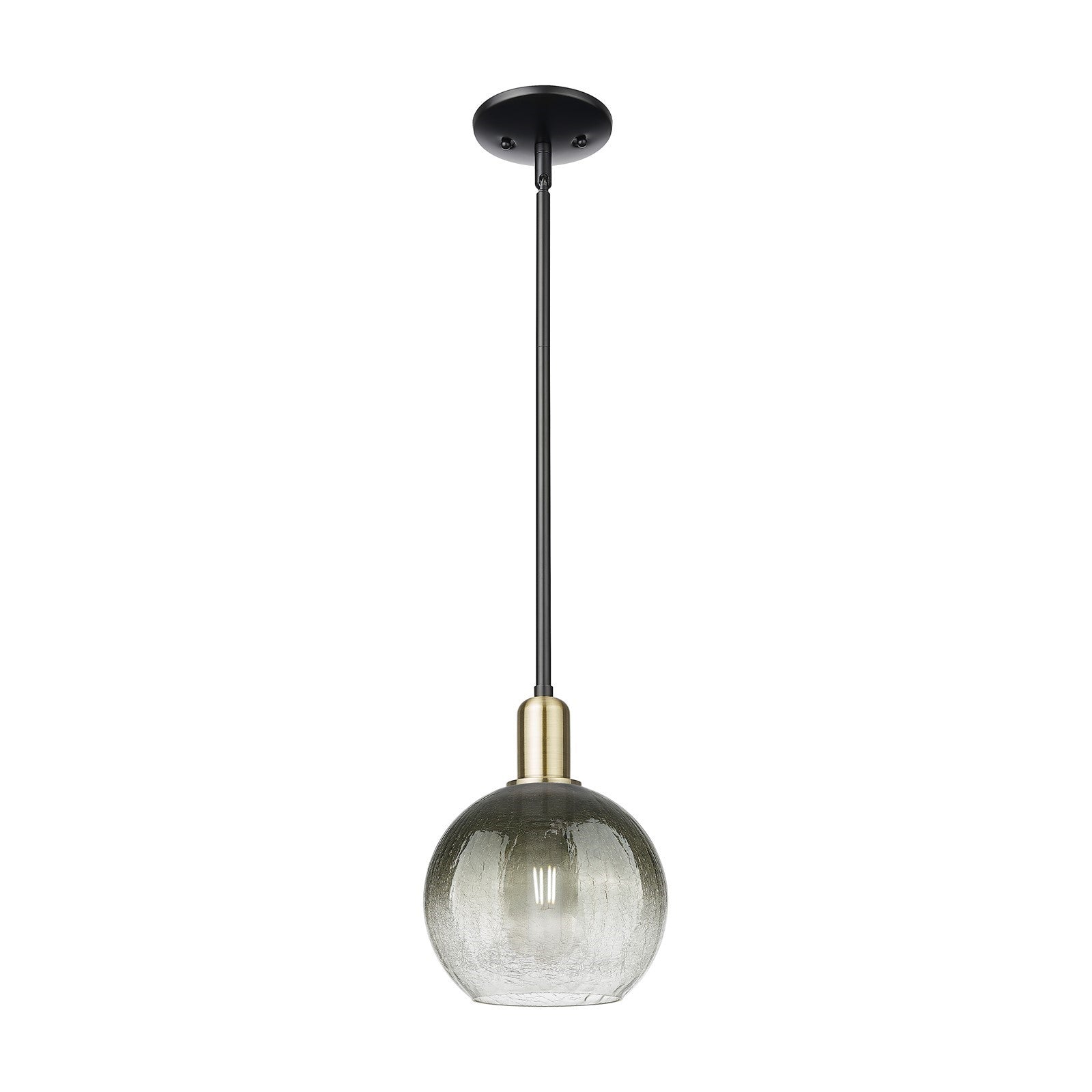Innovations Brookhaven Globe 1-Light Mini Pendant | Industrial Black Antique Brass Steel and Slate Glass | Kitchen Island & | Model 716-1S-BAB-G483-8SL