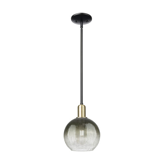 Innovations Brookhaven Globe 1-Light Mini Pendant | Industrial Black Antique Brass Steel and Slate Glass | Kitchen Island & | Model 716-1S-BAB-G483-8SL