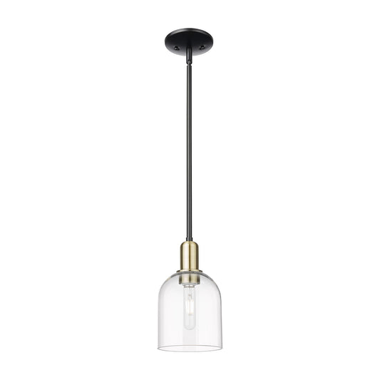 Innovations Bella 6in 1-Light Mini Pendant | Industrial Black Antique Brass Steel and Clear Glass | Kitchen Island & Dining | Model 716-1S-BAB-G558-6CL