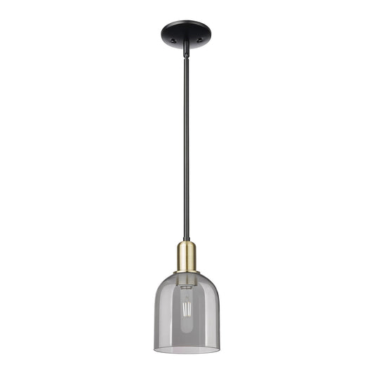 Innovations Bella 6in 1-Light Mini Pendant | Industrial Black Antique Brass and Light Smoke Glass | Kitchen Island & Dining | Model 716-1S-BAB-G558-6SM