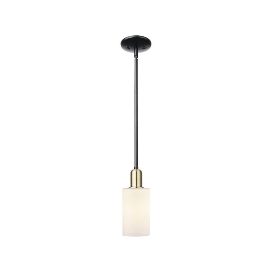 Innovations Clymer 4in 1-Light Mini Pendant | Industrial Black Antique Brass Steel and Matte White Glass | Kitchen Island & Dining | Model 716-1S-BAB-G801