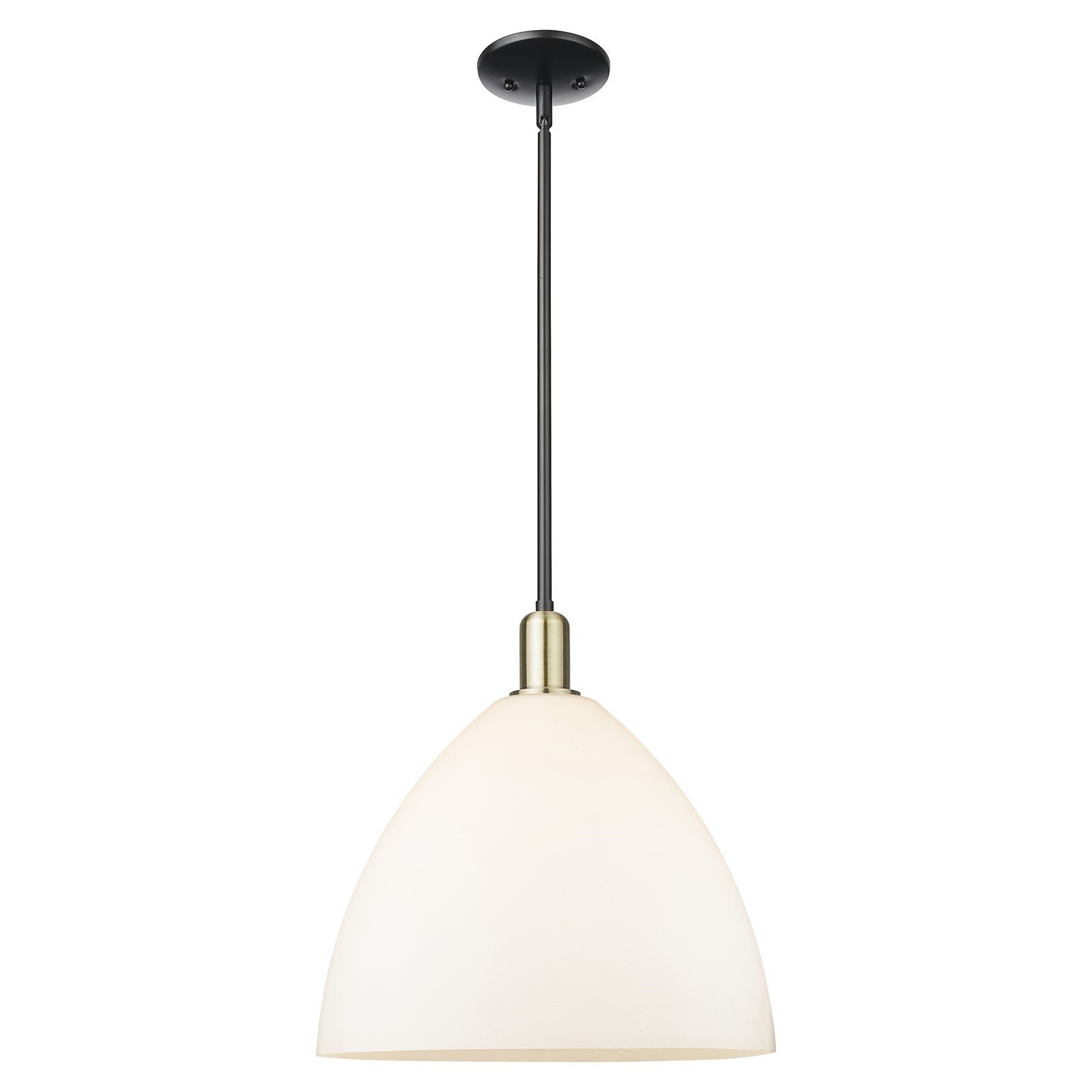 Innovations Bristol 16in 1-Light Mini Pendant | Industrial Black Antique Brass and Matte White Glass | Kitchen Island & Dining | Model 716-1S-BAB-GBD-161