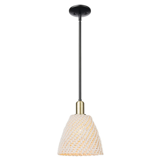 Innovations NB Dome 1Lt 9" Stem Mini Pendant, BKS/NF - 716-1S-BAB-NBD-9-NAT