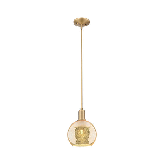 Innovations Athens 8in 1-Light Mini Pendant | Industrial Brushed Brass and Mercury Glass | Kitchen Island & Dining Room | 8 x 8 x | Model 716-1S-BB-G128-8