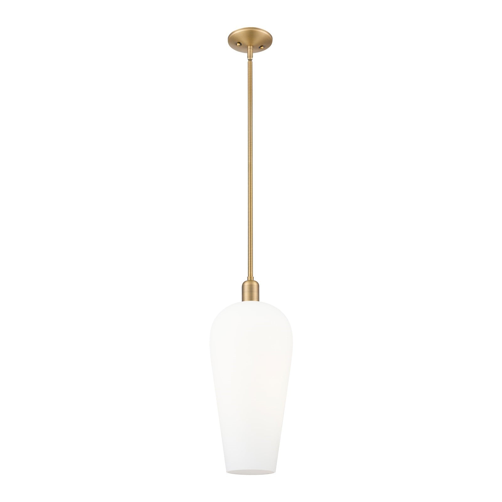 Innovations Chelsea 8in 1-Light Mini Pendant | Industrial Brushed Brass and White Glass | Kitchen Island & Dining Room | 8 x 8 | Model 716-1S-BB-G456-8WH