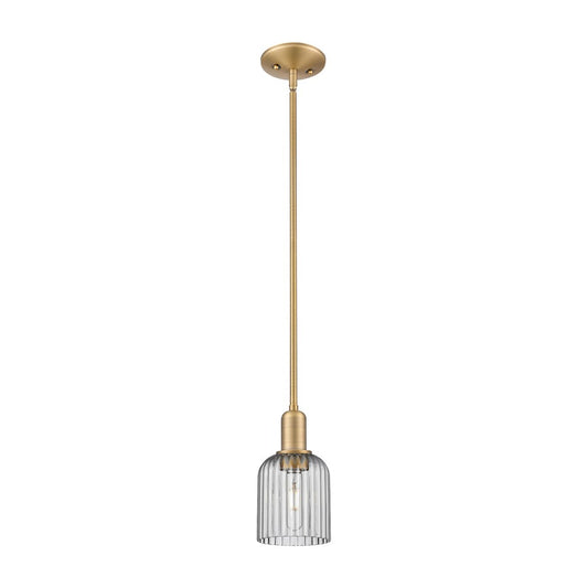 Innovations Bridal Veil 1Lt 5" Stem Mini Pendant, BB/Smoke - 716-1S-BB-G559-5SM
