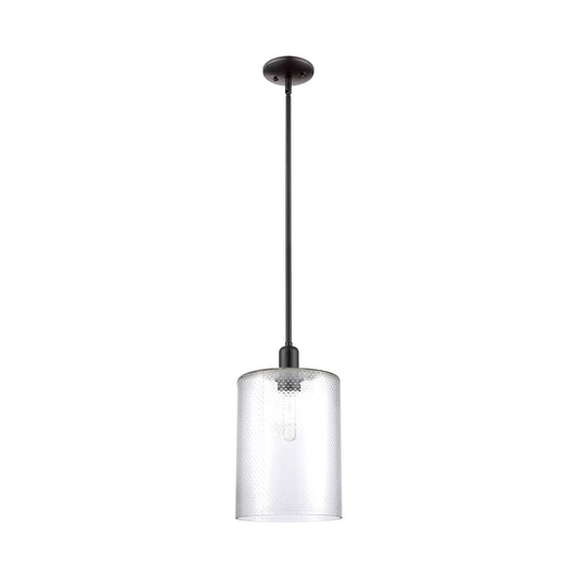 Innovations Cobbleskill 9in 1-Light Mini Pendant | Industrial Matte Black Steel and Clear Glass | Kitchen Island | 9 x 9 x 15.62 | Model 716-1S-BK-G112-L