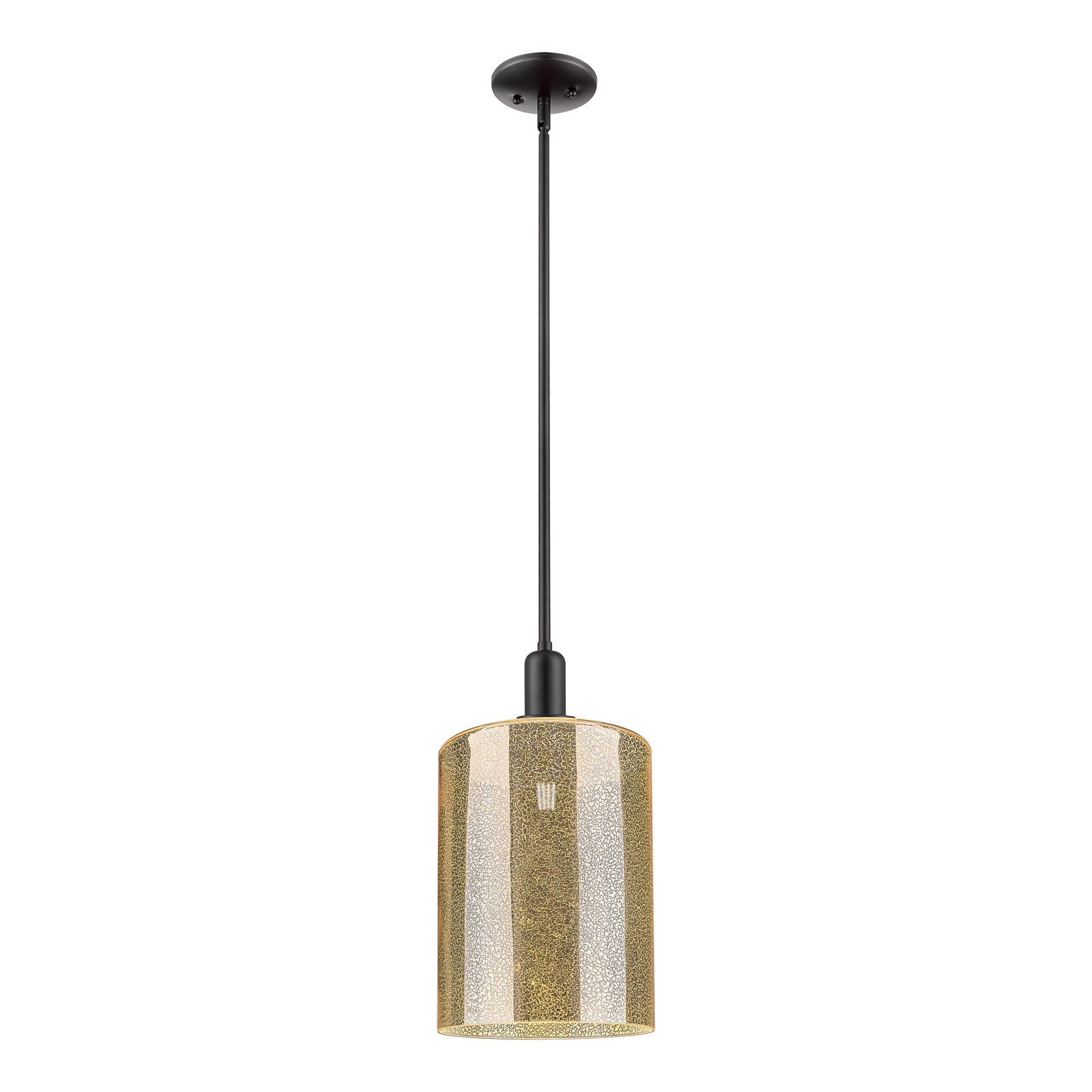 Innovations Cobbleskill 9in 1-Light Mini Pendant | Industrial Matte Black Steel and Mercury Glass | Kitchen Island & Dining Room | Model 716-1S-BK-G116-L