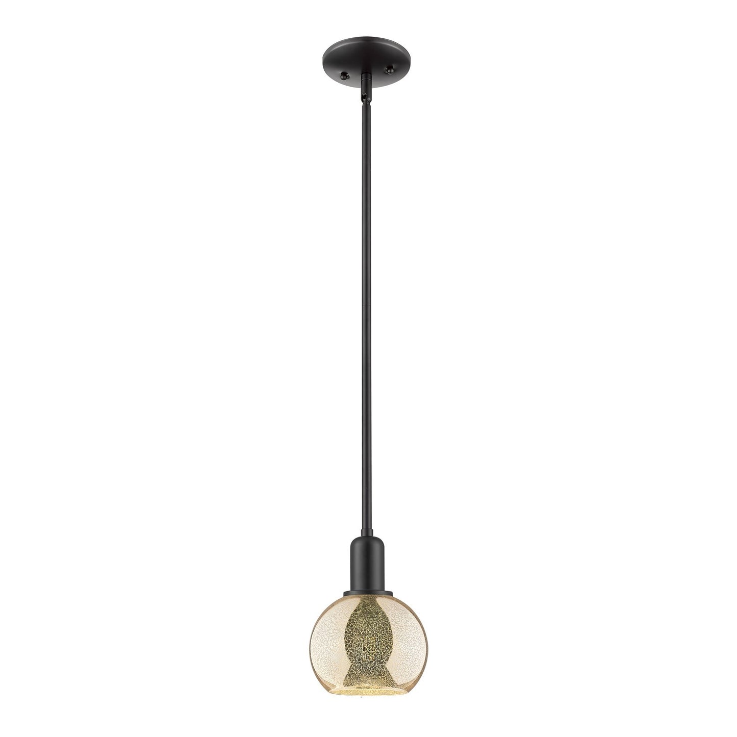 Innovations Athens 6in 1-Light Mini Pendant | Industrial Matte Black Steel and Mercury Glass | Kitchen Island & Dining Room | Model 716-1S-BK-G128-6