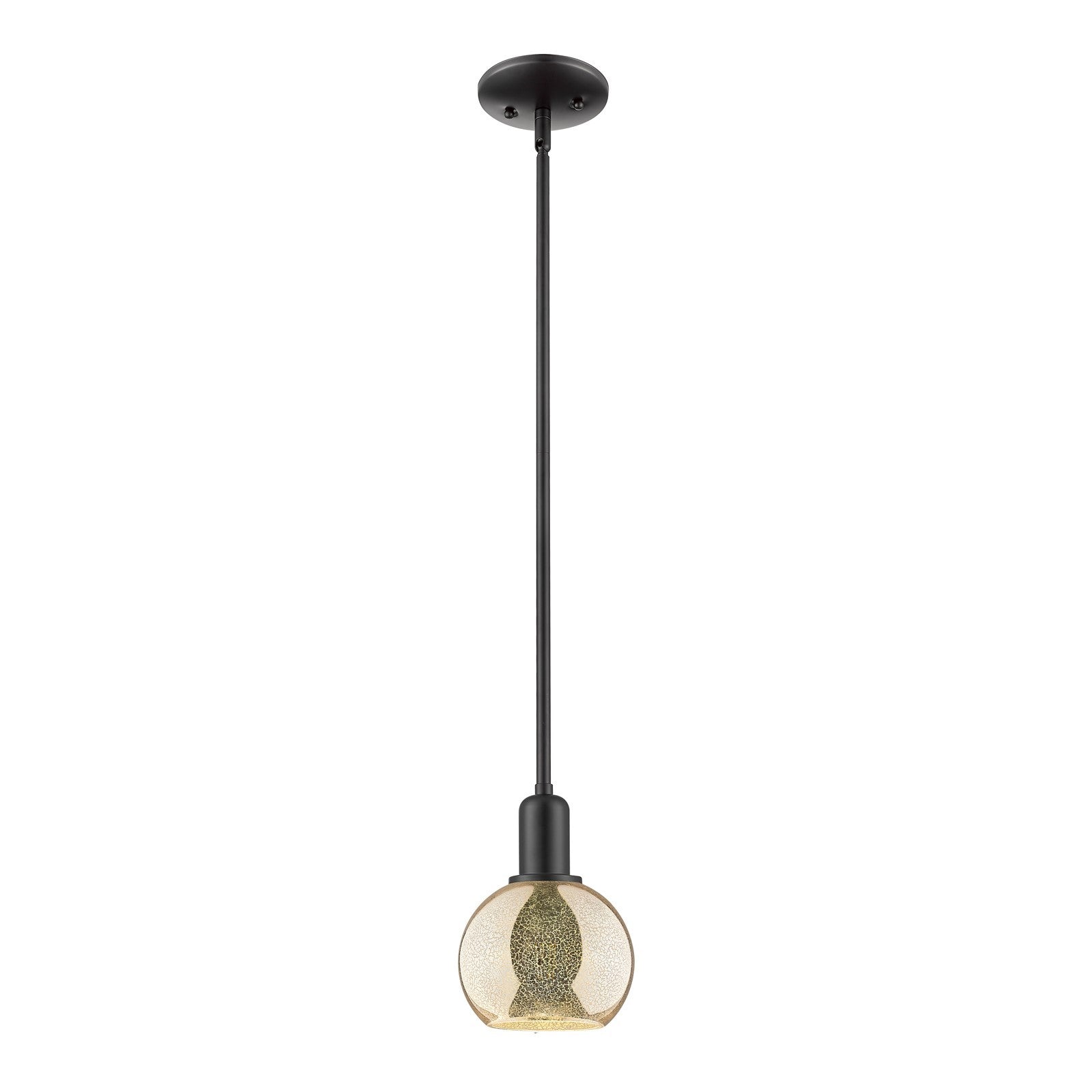 Innovations Athens 6in 1-Light Mini Pendant | Industrial Matte Black Steel and Mercury Glass | Kitchen Island & Dining Room | Model 716-1S-BK-G128-6