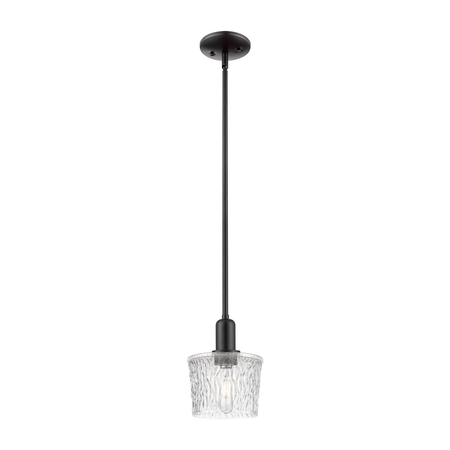 Innovations Niagara 7in 1-Light Mini Pendant | Industrial Matte Black Steel and Clear Glass | Kitchen Island & Dining Room | 6.5 x | Model 716-1S-BK-G402