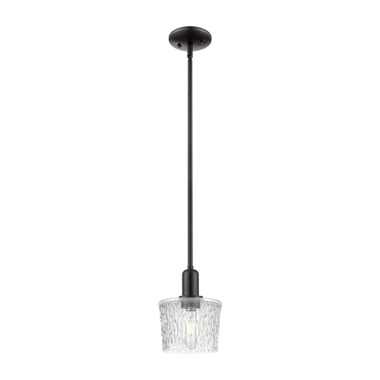 Innovations Niagara 7in 1-Light Mini Pendant | Industrial Matte Black Steel and Clear Glass | Kitchen Island & Dining Room | 6.5 x | Model 716-1S-BK-G402