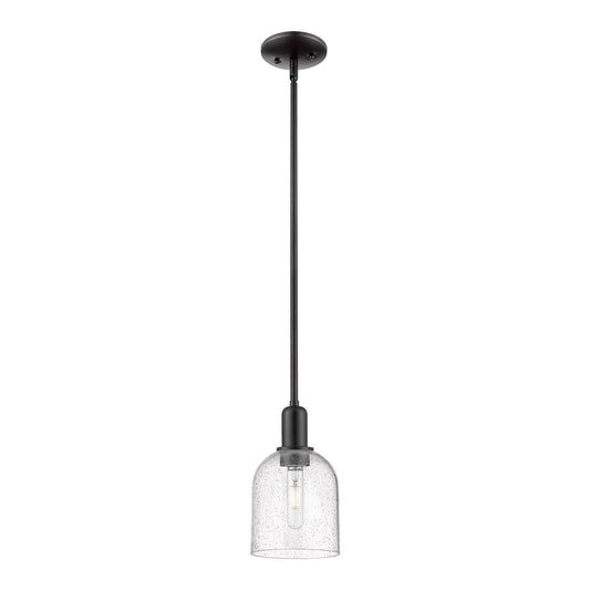 Innovations Bella 6in 1-Light Mini Pendant | Industrial Matte Black Steel and Seedy Glass | Kitchen Island & Dining Room | 5.5 | Model 716-1S-BK-G558-6SDY