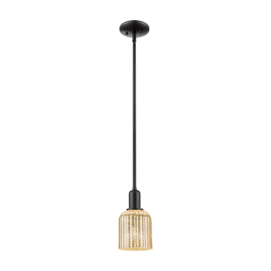 Innovations Bridal Veil 1Lt 5" Stem Mini Pendant, BK/MC - 716-1S-BK-G559-5ME