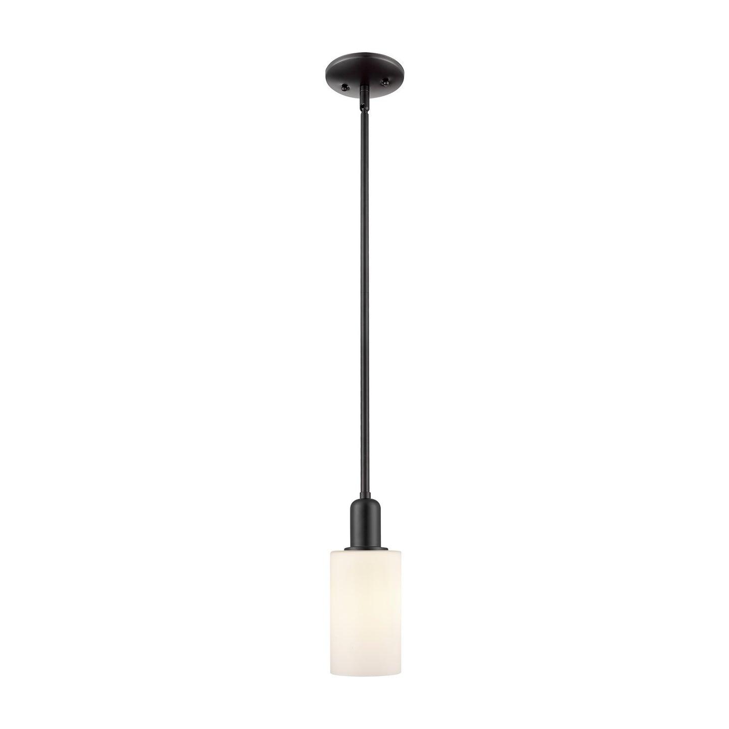 Innovations Clymer 4in 1-Light Mini Pendant | Industrial Matte Black Steel and Matte White Glass | Kitchen Island & Dining Room | 4 | Model 716-1S-BK-G801