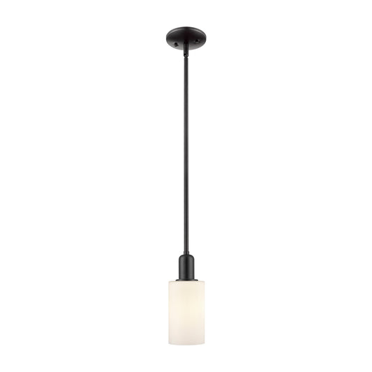 Innovations Clymer 4in 1-Light Mini Pendant | Industrial Matte Black Steel and Matte White Glass | Kitchen Island & Dining Room | 4 | Model 716-1S-BK-G801