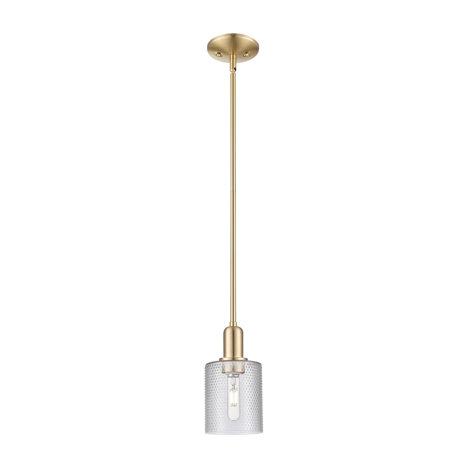 Innovations Cobbleskill 5in 1-Light Mini Pendant | Industrial Champagne Bronze Steel and Clear Glass | Kitchen Island & Dining Room | Model 716-1S-CB-G112