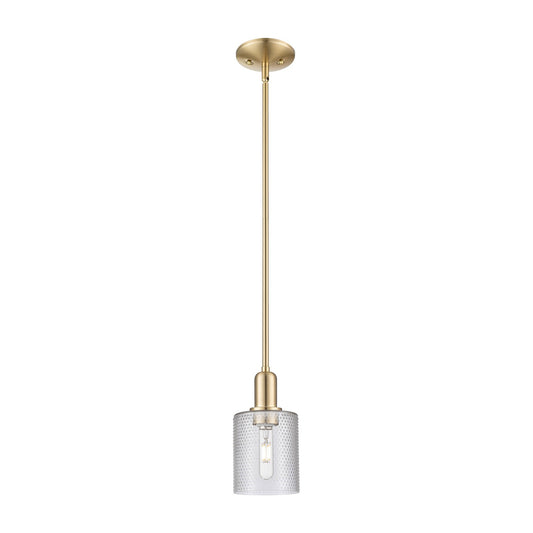 Innovations Cobbleskill 5in 1-Light Mini Pendant | Industrial Champagne Bronze Steel and Clear Glass | Kitchen Island & Dining Room | Model 716-1S-CB-G112