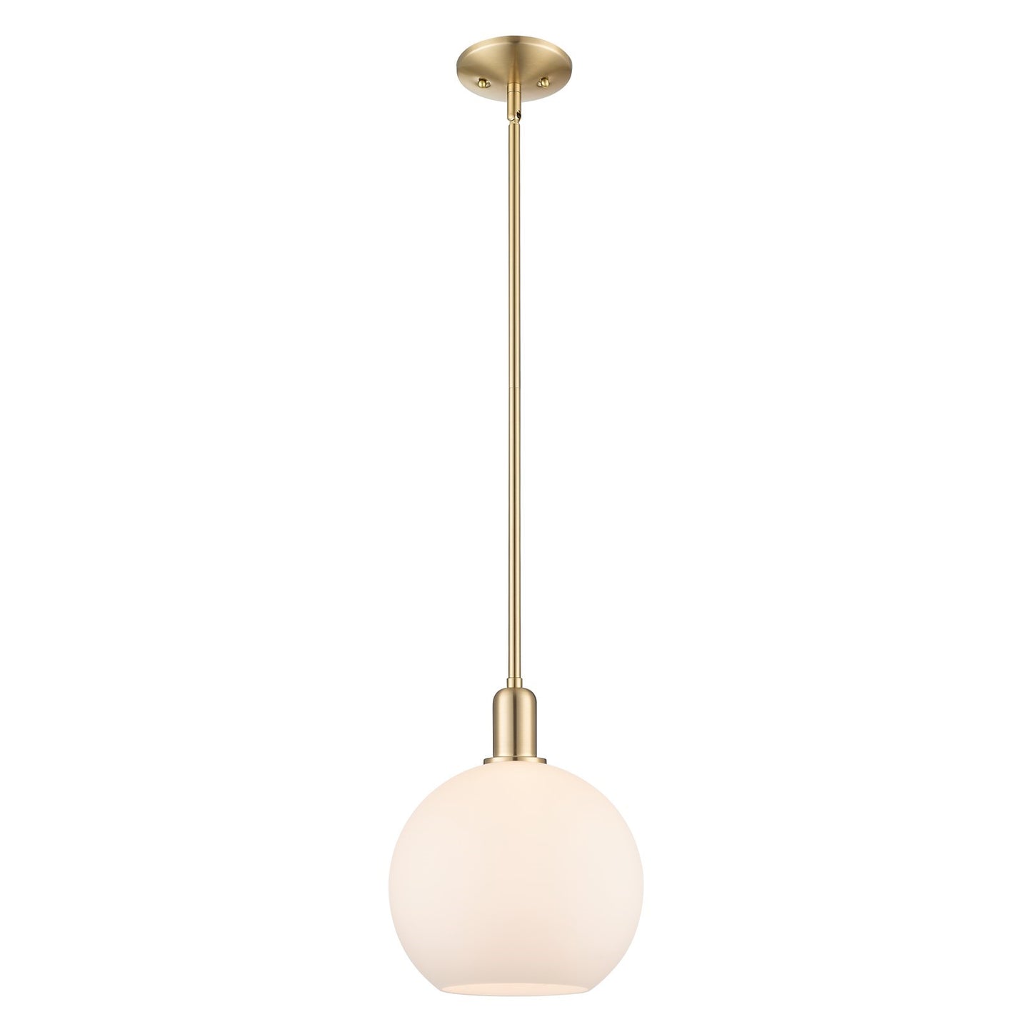 Innovations Athens 10in 1-Light Mini Pendant | Industrial Champagne Bronze Steel and Matte White Glass | Kitchen Island & Dining | Model 716-1S-CB-G121-10