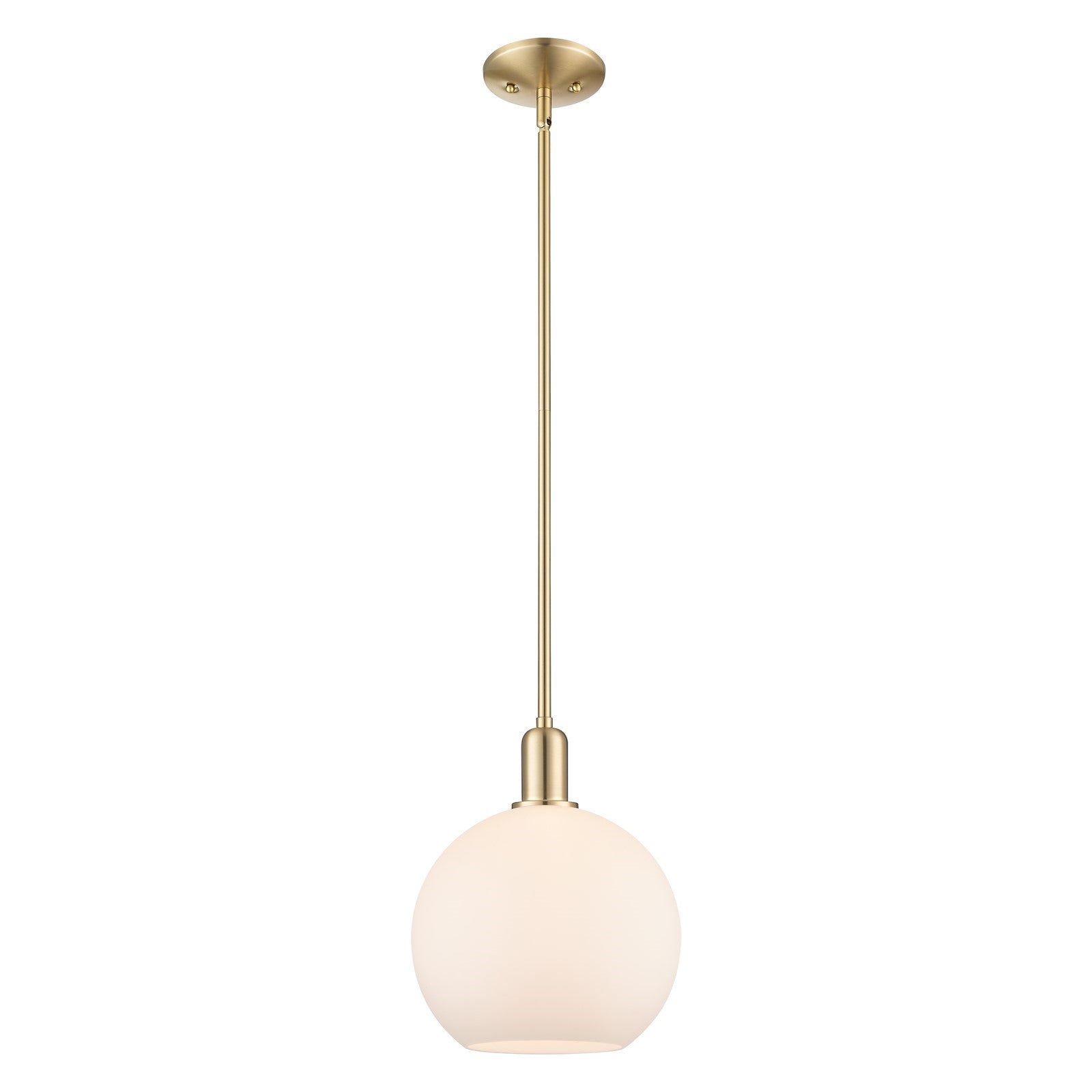 Innovations Athens 10in 1-Light Mini Pendant | Industrial Champagne Bronze Steel and Matte White Glass | Kitchen Island & Dining | Model 716-1S-CB-G121-10