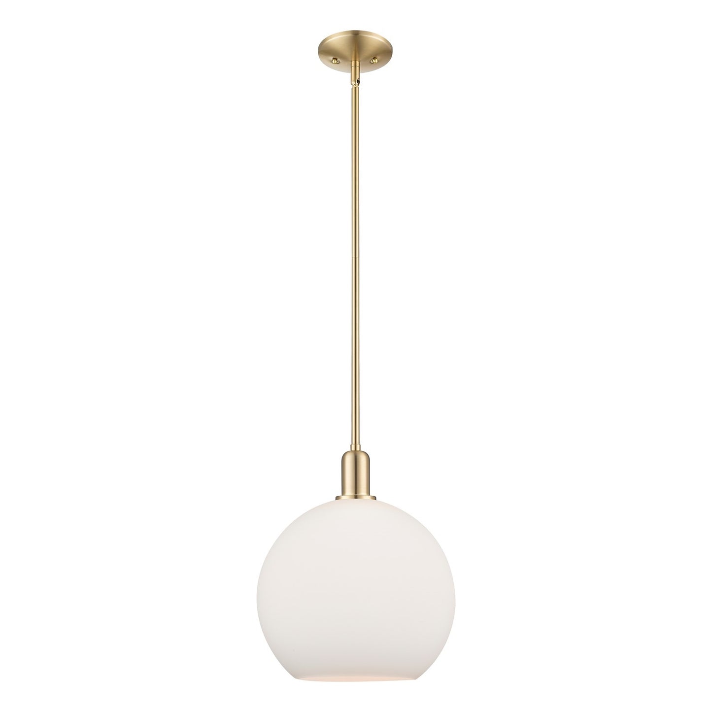 Innovations Athens 12in 1-Light Mini Pendant | Industrial Champagne Bronze Steel and Matte White Glass | Kitchen Island & Dining | Model 716-1S-CB-G121-12