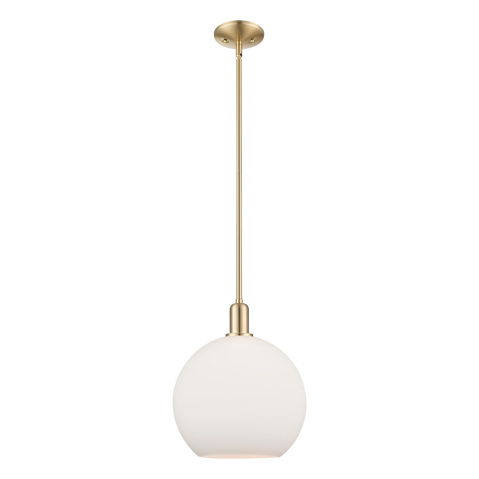 Innovations Athens 12in 1-Light Mini Pendant | Industrial Champagne Bronze Steel and Matte White Glass | Kitchen Island & Dining | Model 716-1S-CB-G121-12