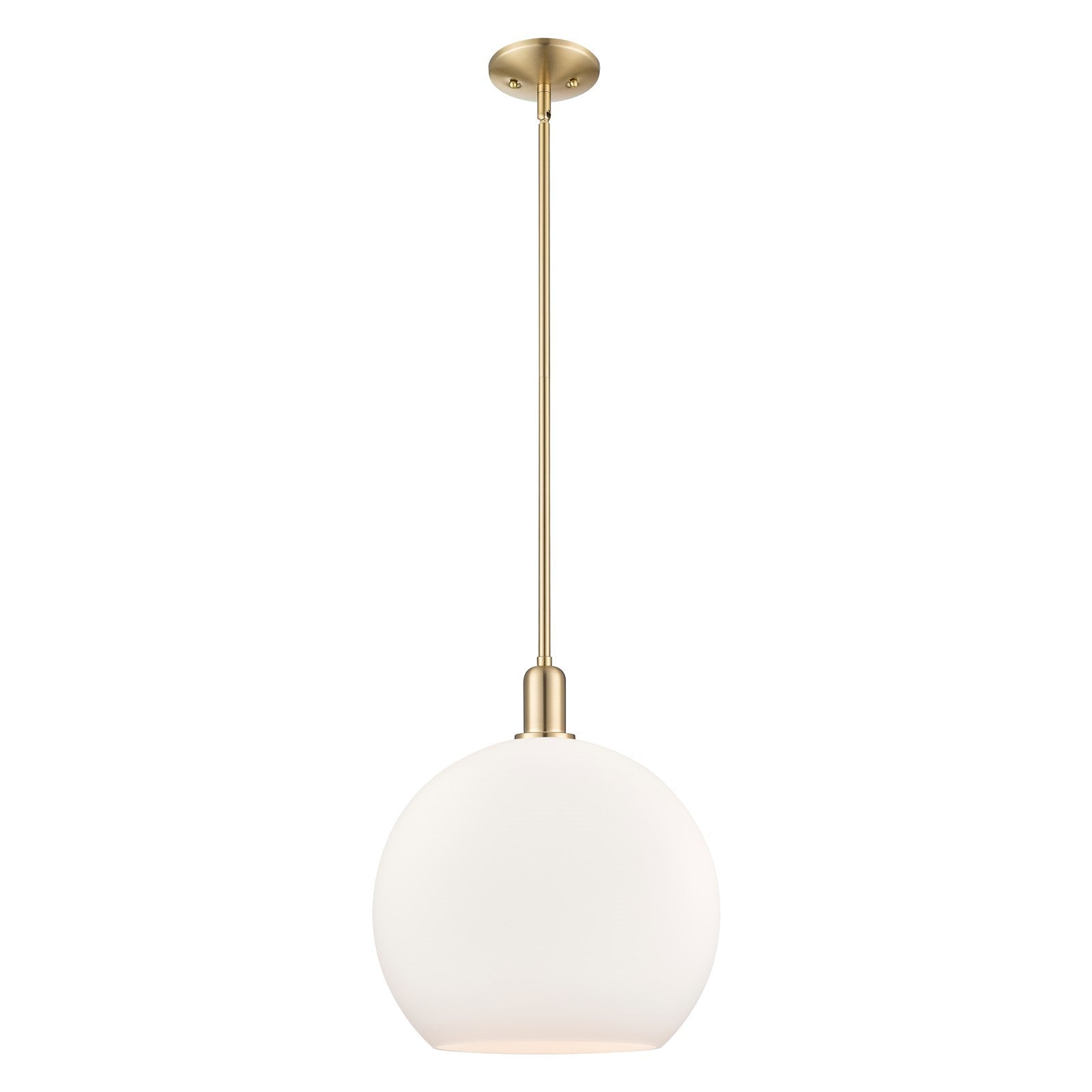Innovations Athens 14in 1-Light Mini Pendant | Industrial Champagne Bronze Steel and Matte White Glass | Kitchen Island & Dining | Model 716-1S-CB-G121-14