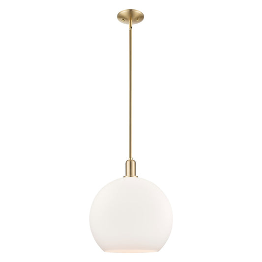 Innovations Athens 14in 1-Light Mini Pendant | Industrial Champagne Bronze Steel and Matte White Glass | Kitchen Island & Dining | Model 716-1S-CB-G121-14