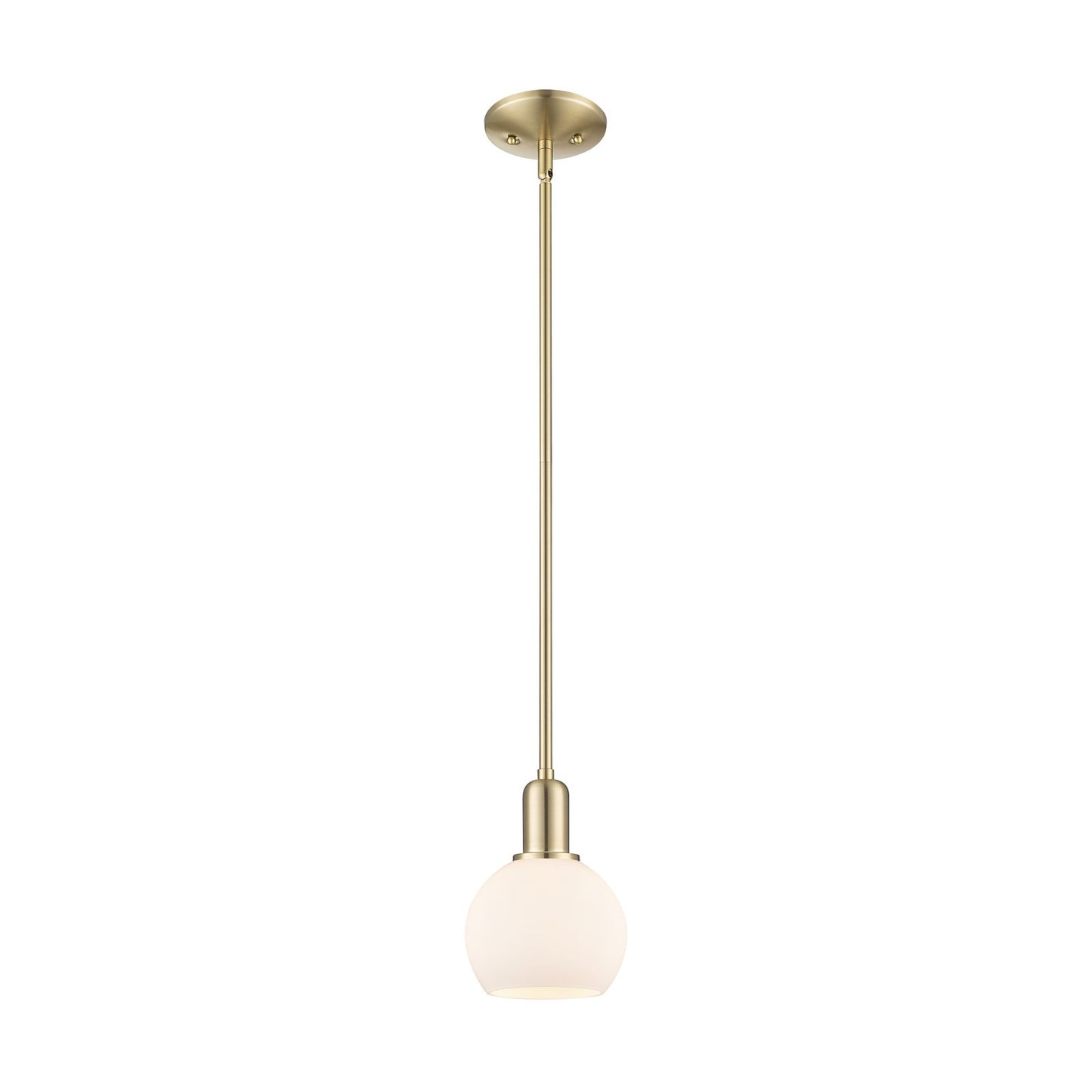 Innovations Athens 6in 1-Light Mini Pendant | Industrial Champagne Bronze Steel and Matte White Glass | Kitchen Island & Dining | Model 716-1S-CB-G121-6