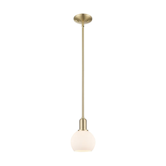 Innovations Athens 6in 1-Light Mini Pendant | Industrial Champagne Bronze Steel and Matte White Glass | Kitchen Island & Dining | Model 716-1S-CB-G121-6