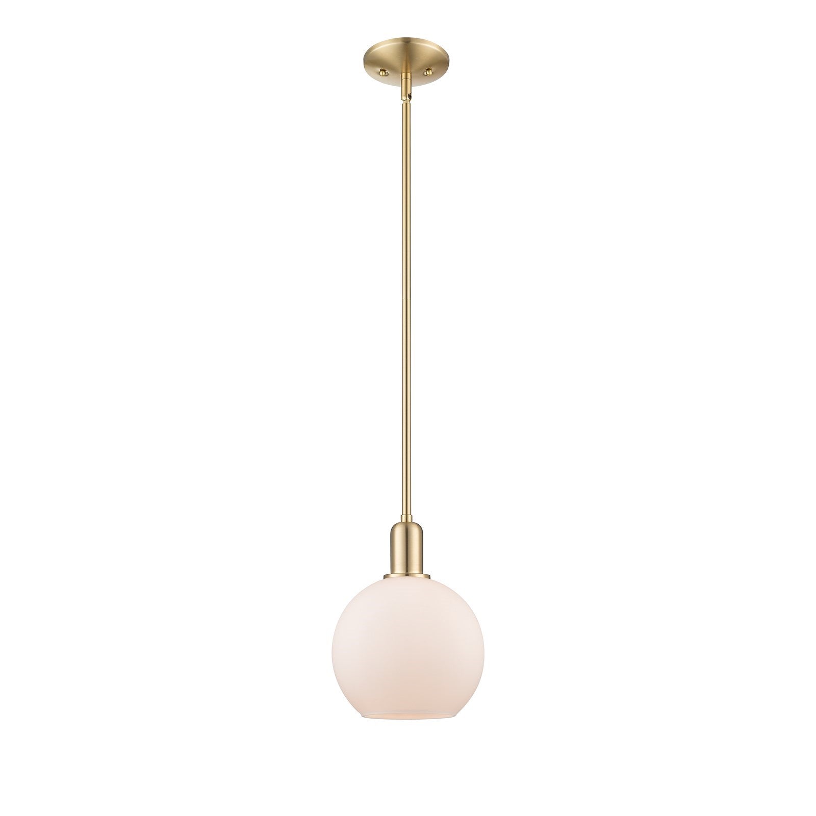 Innovations Athens 8in 1-Light Mini Pendant | Industrial Champagne Bronze Steel and Matte White Glass | Kitchen Island & Dining | Model 716-1S-CB-G121-8