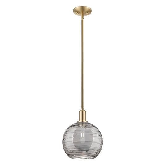 Innovations Lighting Athens Deco Swirl 10in 1-Light Mini Pendant | Industrial Champagne Bronze Steel and Light Smoke Glass | Model 716-1S-CB-G1213-10SM