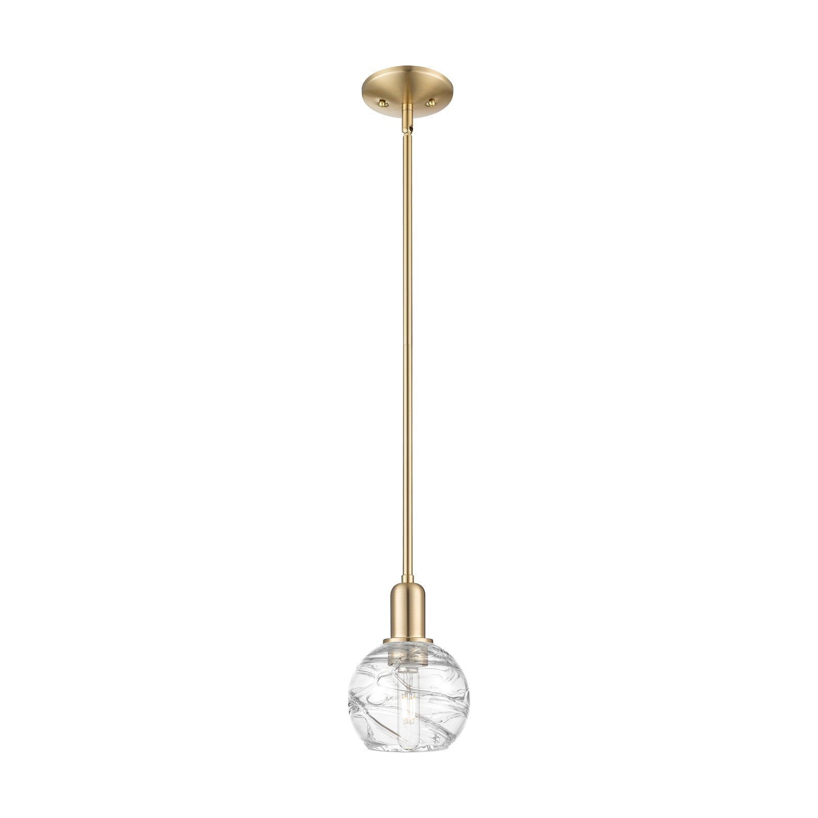 Innovations Athens Deco Swirl 6in 1-Light Mini Pendant | Industrial Champagne Bronze Steel and Clear Glass | Kitchen Island & | Model 716-1S-CB-G1213-6CL