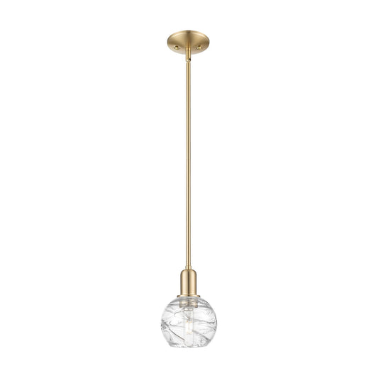 Innovations Athens Deco Swirl 6in 1-Light Mini Pendant | Industrial Champagne Bronze Steel and Clear Glass | Kitchen Island & | Model 716-1S-CB-G1213-6CL