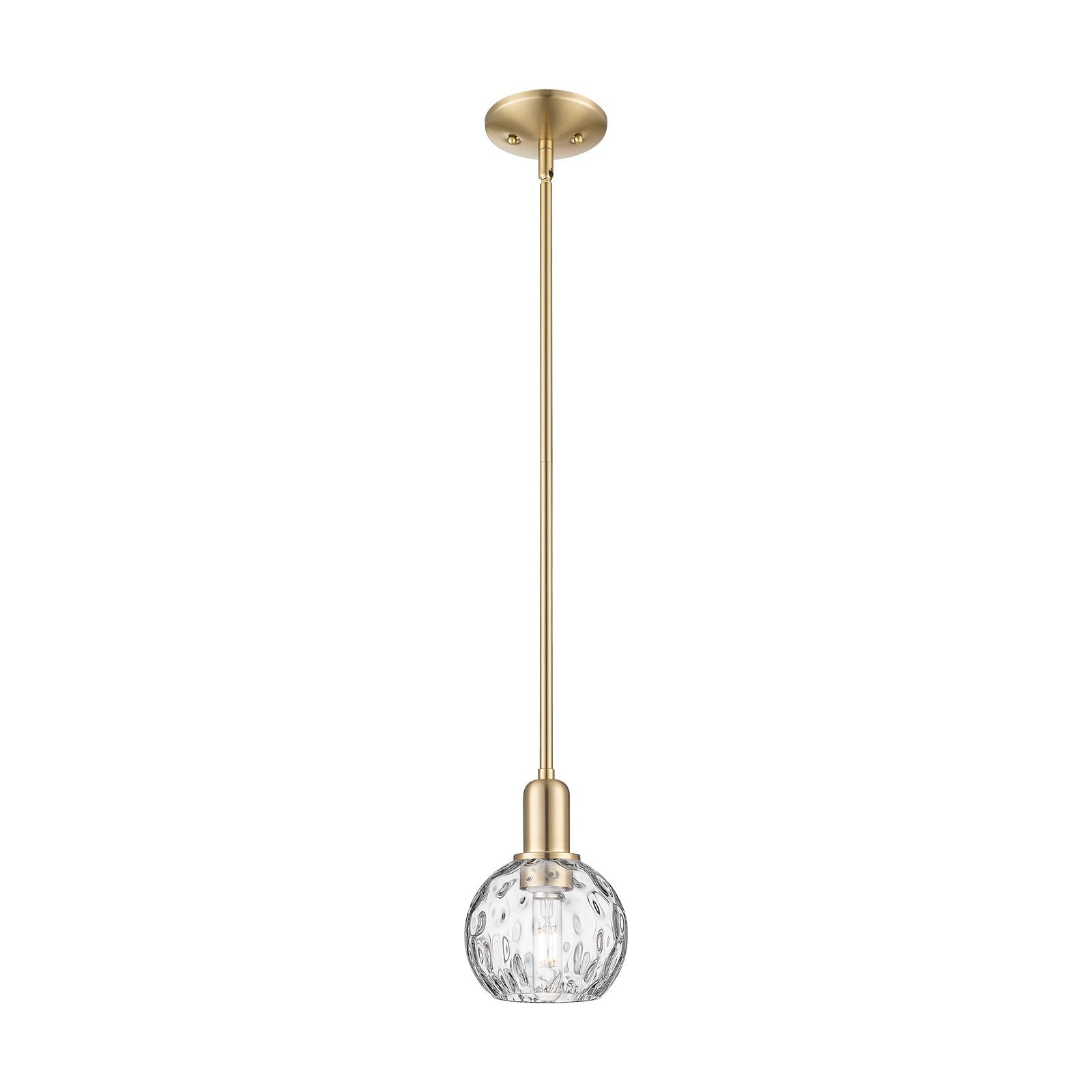 Innovations Athens 6in 1-Light Mini Pendant | Industrial Champagne Bronze Steel and Clear Water Glass | Kitchen Island & Dining | Model 716-1S-CB-G1215-6