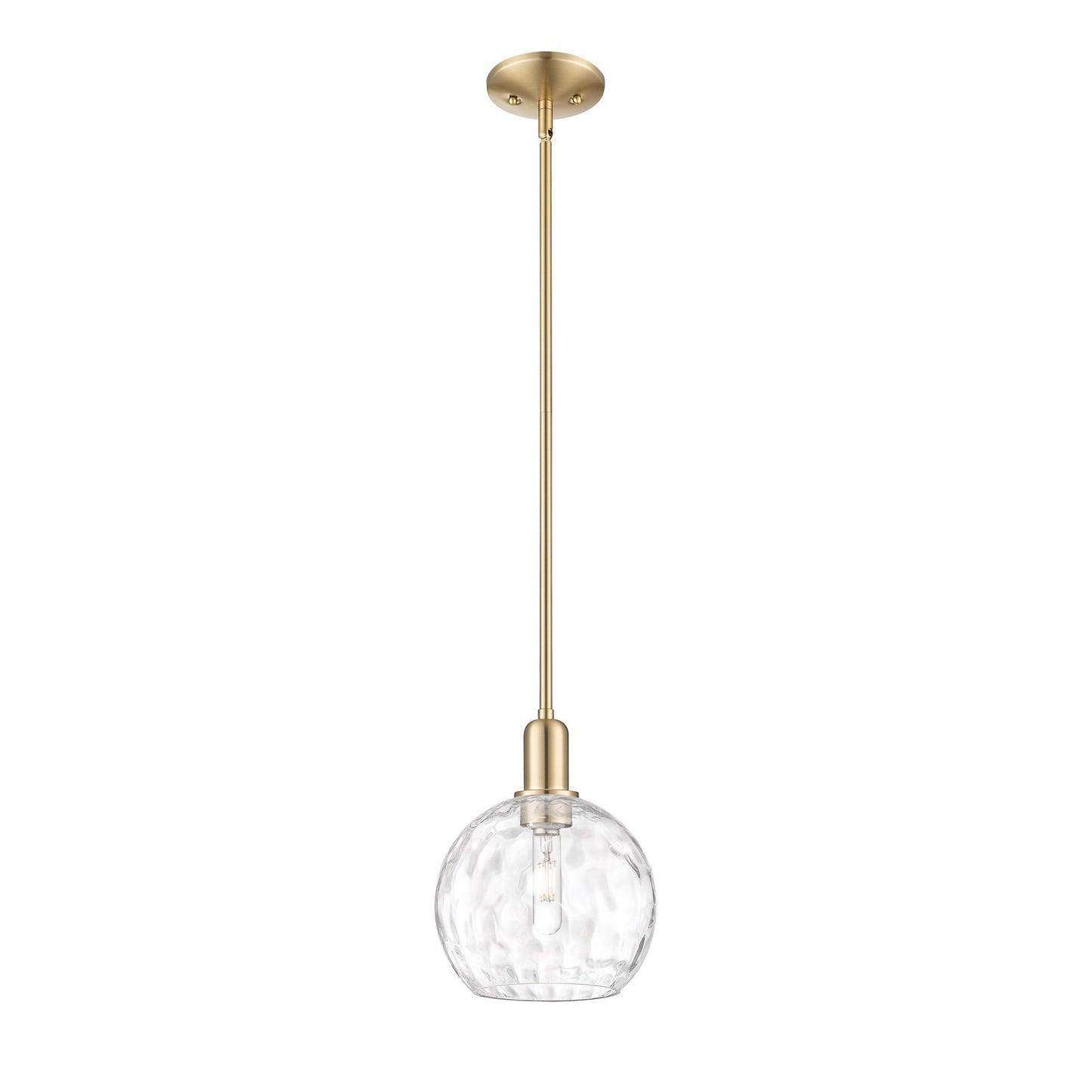 Innovations Athens 8in 1-Light Mini Pendant | Industrial Champagne Bronze Steel and Clear Water Glass | Kitchen Island & Dining | Model 716-1S-CB-G1215-8