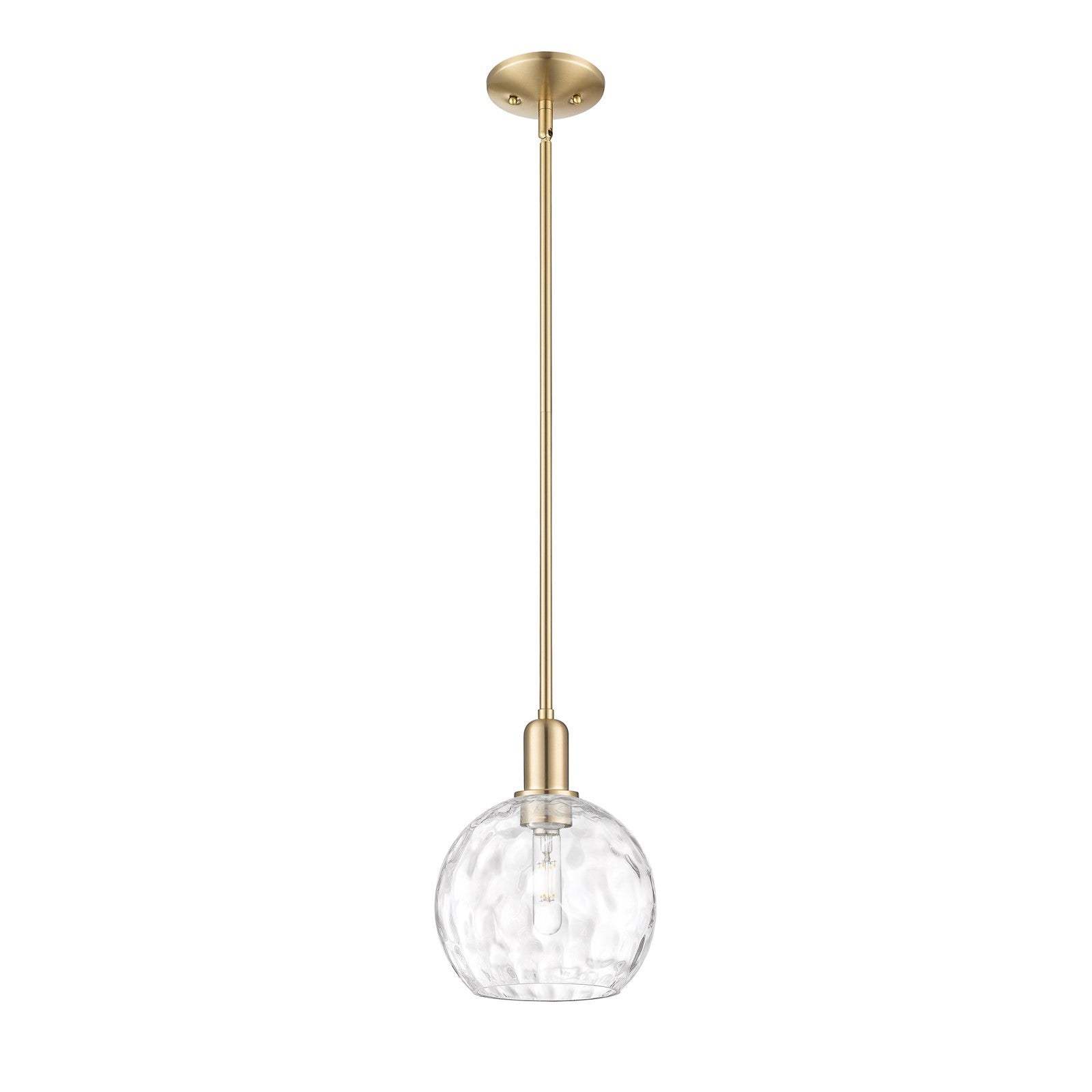 Innovations Athens 8in 1-Light Mini Pendant | Industrial Champagne Bronze Steel and Clear Water Glass | Kitchen Island & Dining | Model 716-1S-CB-G1215-8