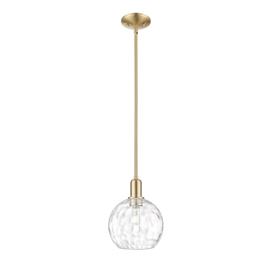 Innovations Athens 8in 1-Light Mini Pendant | Industrial Champagne Bronze Steel and Clear Water Glass | Kitchen Island & Dining | Model 716-1S-CB-G1215-8