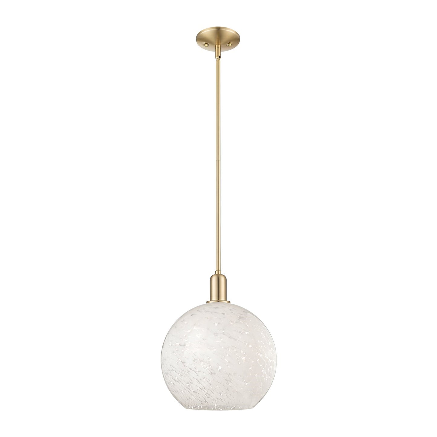 Innovations Arcadia 12in 1-Light Mini Pendant | Industrial Champagne Bronze Steel and White Mouchette Glass | Kitchen Island | Model 716-1S-CB-G1216-12WM