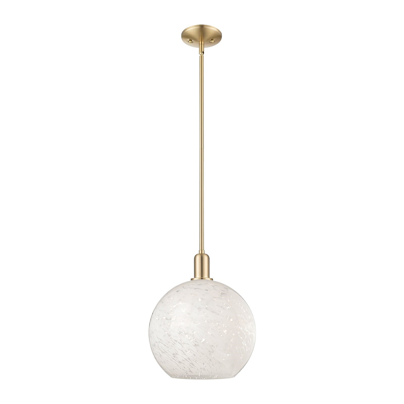 Innovations Arcadia 12in 1-Light Mini Pendant | Industrial Champagne Bronze Steel and White Mouchette Glass | Kitchen Island | Model 716-1S-CB-G1216-12WM