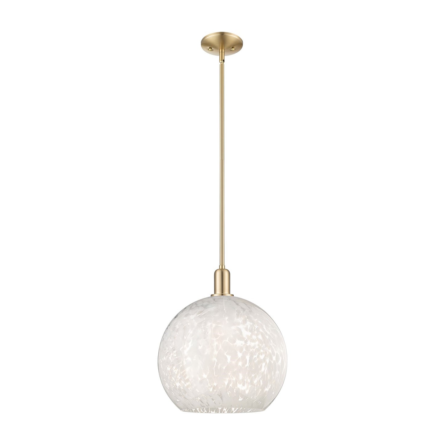 Innovations White Mouchette 14in 1-Light Mini Pendant | Industrial Champagne Bronze Steel and White Glass | Kitchen Island & | Model 716-1S-CB-G1216-14WM