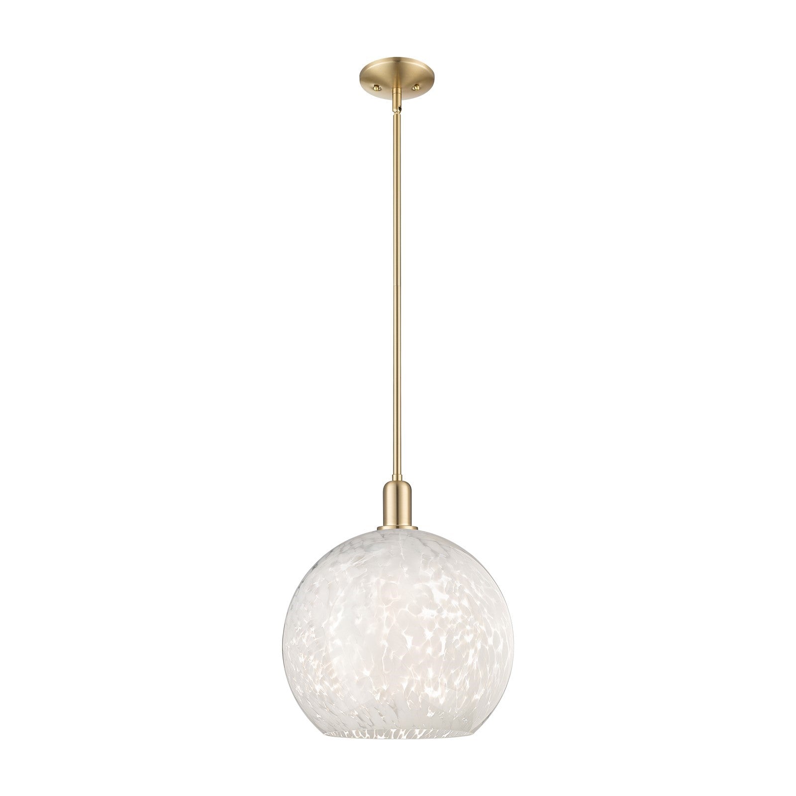 Innovations White Mouchette 14in 1-Light Mini Pendant | Industrial Champagne Bronze Steel and White Glass | Kitchen Island & | Model 716-1S-CB-G1216-14WM
