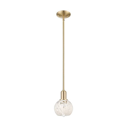 Innovations White Mouchette 6in 1-Light Mini Pendant | Industrial Champagne Bronze Steel and White Glass | Kitchen Island & | Model 716-1S-CB-G1216-6WM