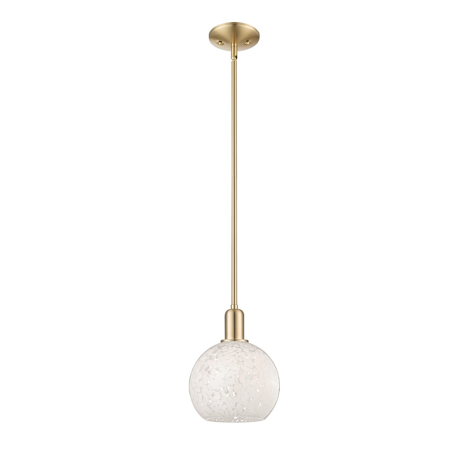 Innovations Arcadia 8in 1-Light Mini Pendant | Industrial Champagne Bronze Steel and White Mouchette Glass | Kitchen Island & | Model 716-1S-CB-G1216-8WM