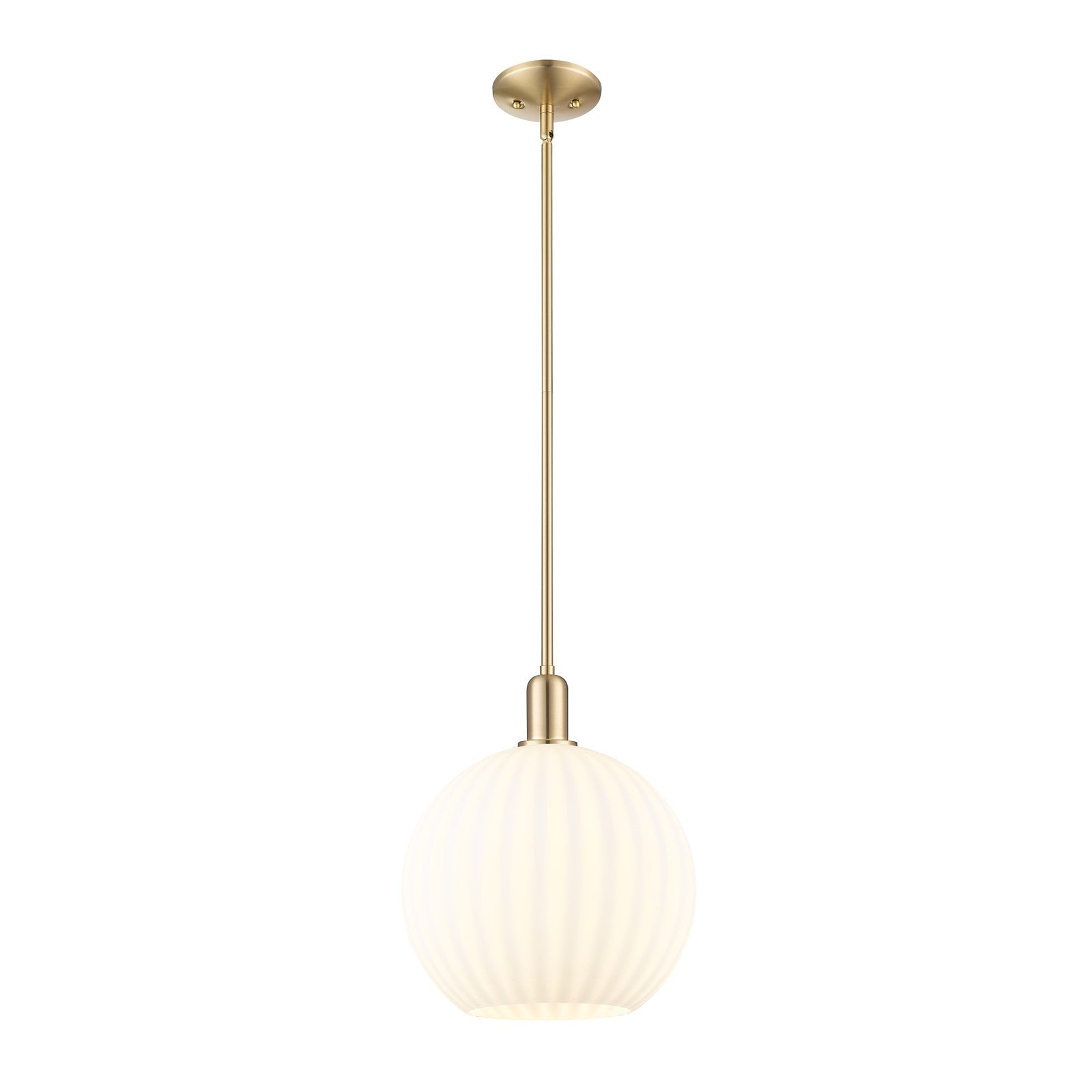 Innovations Lighting Arcadia 12in 1-Light Mini Pendant | Industrial Champagne Bronze Steel and White Venetian Glass | Kitchen | Model 716-1S-CB-G1217-12WV