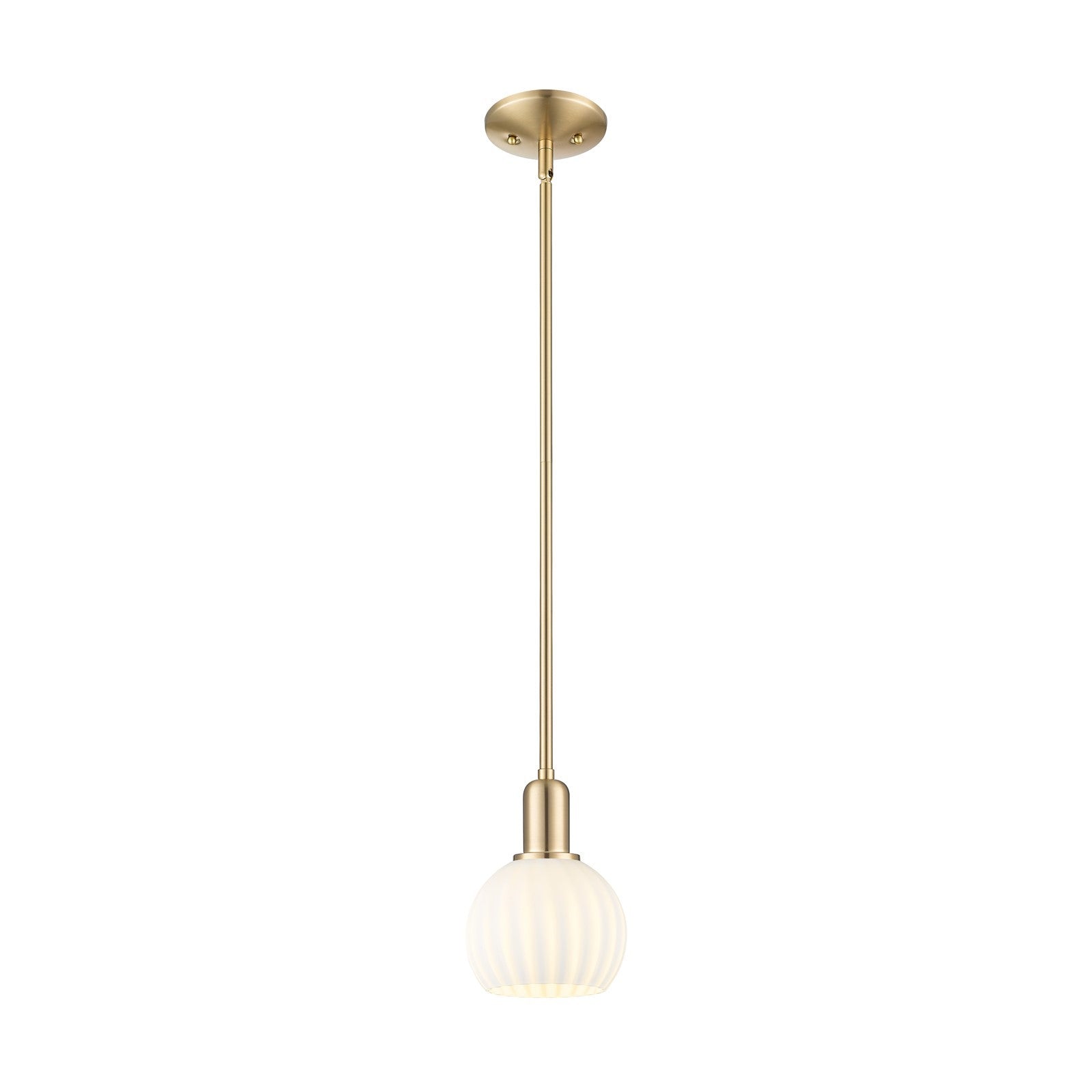 Innovations Arcadia 6in 1-Light Mini Pendant | Industrial Champagne Bronze Steel and White Venetian Glass | Kitchen Island & | Model 716-1S-CB-G1217-6WV